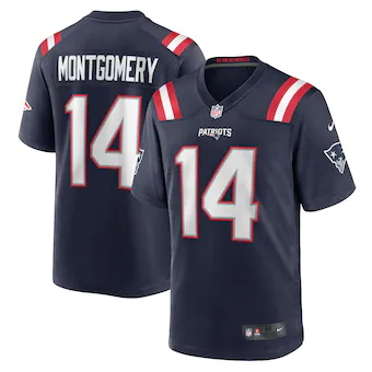 mens nike ty montgomery navy new england patriots player ga